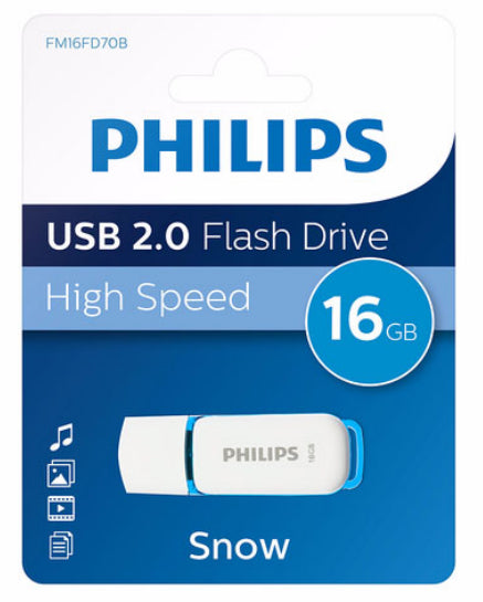 Chiavetta USB Philips FM16FD70B 16 GB USB Tipo-A 2.0 Blu, Bianco