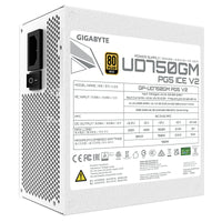 GIGABYTE UD750GM PG5 V2 ICE Netzteil – PCIe Gen 5.1, 80 PLUS Gold, Vollmodulares Design, 120-mm-Lüfter, ATX 3.1-kompatibel, EU-Stecker