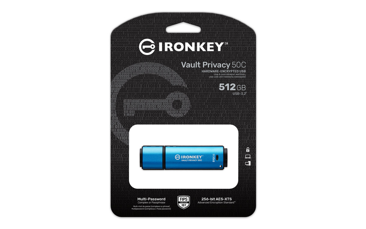 Kingston Technology IronKey 512GB USB-C Vault Privacy 50C AES-256 verschlüsselter, FIPS 197