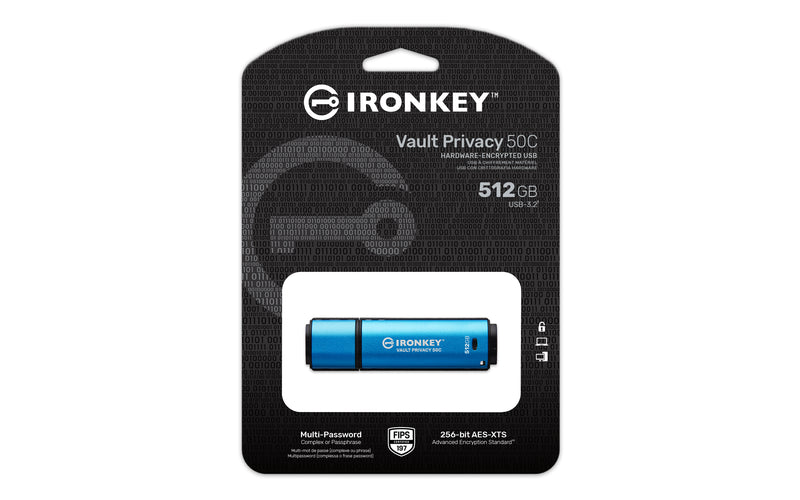 Kingston Technology IronKey 512GB USB-C Vault Privacy 50C AES-256 verschlüsselter, FIPS 197