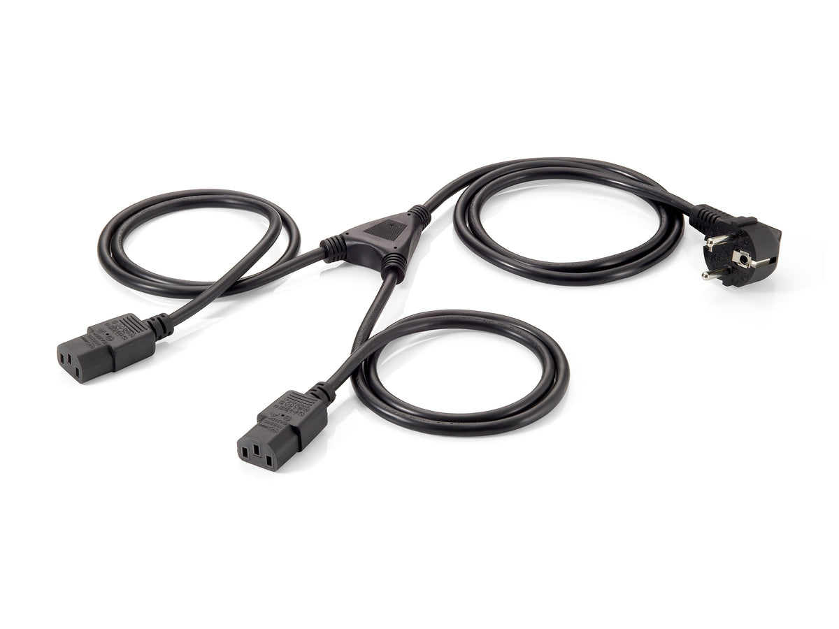 Equip Hochwertiges Strom-Y-Kabel, Schuko auf 2 x C13, 1.8m