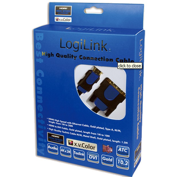 Logilink HDMI-DVI-Kabel Anschl. 18+1pin St/St 5.00m sw 1.4