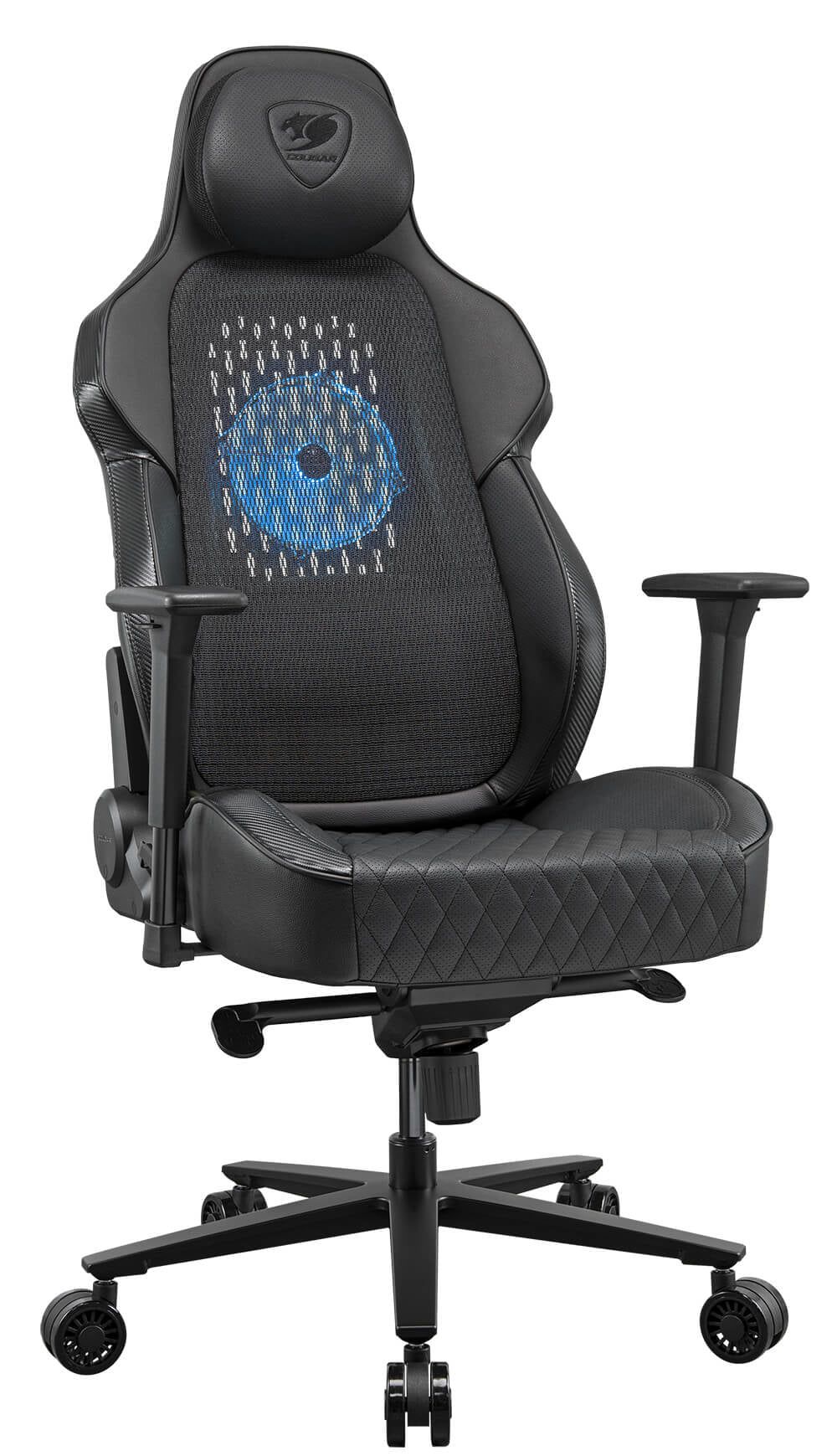 COUGAR Gaming-Stuhl NxSys Aero, integ. 200mm ARGB Lüfter, Schwarz