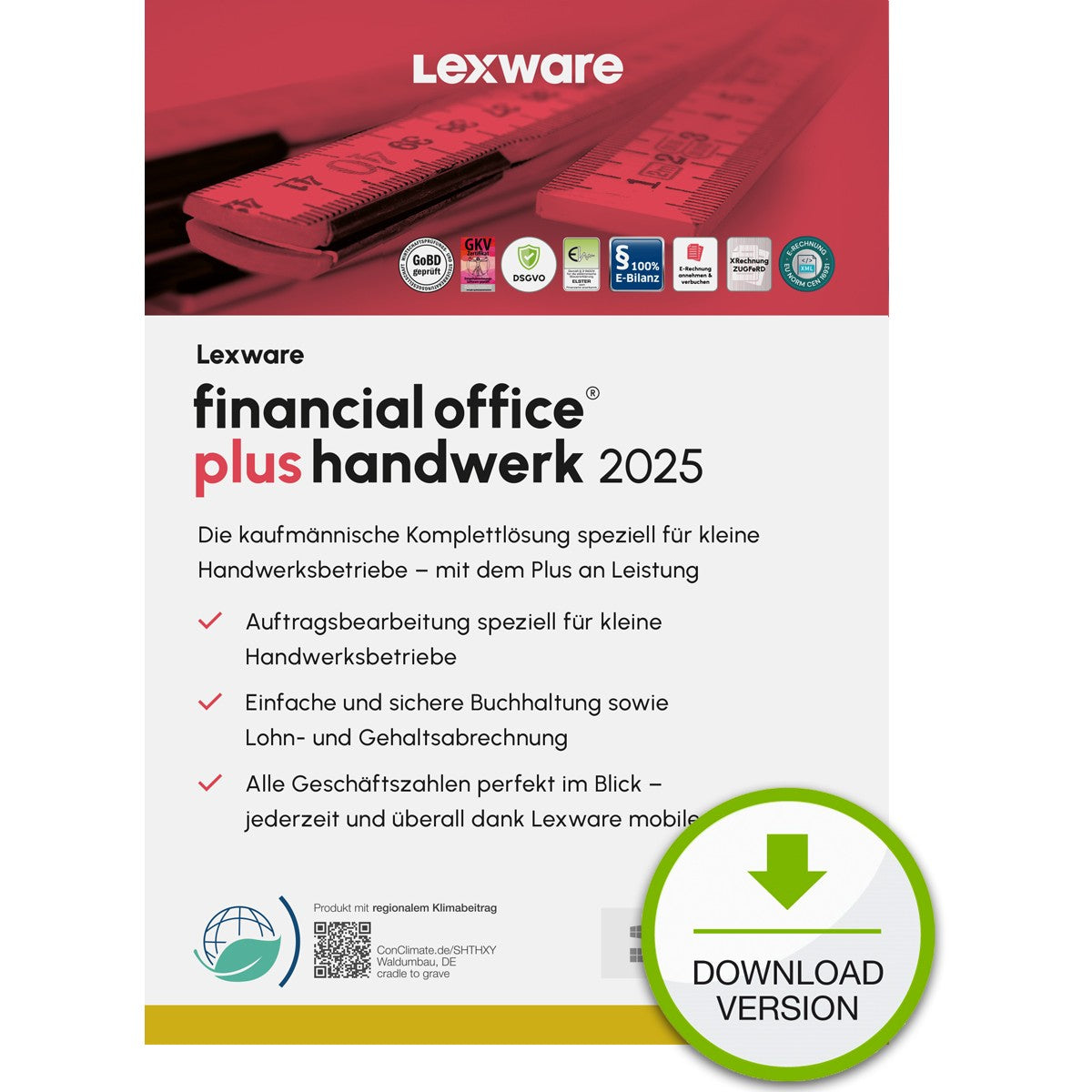 Lexware Financial Office Plus handwerk 2025 - 1 Device. 1 Year - ESD-DownloadESD