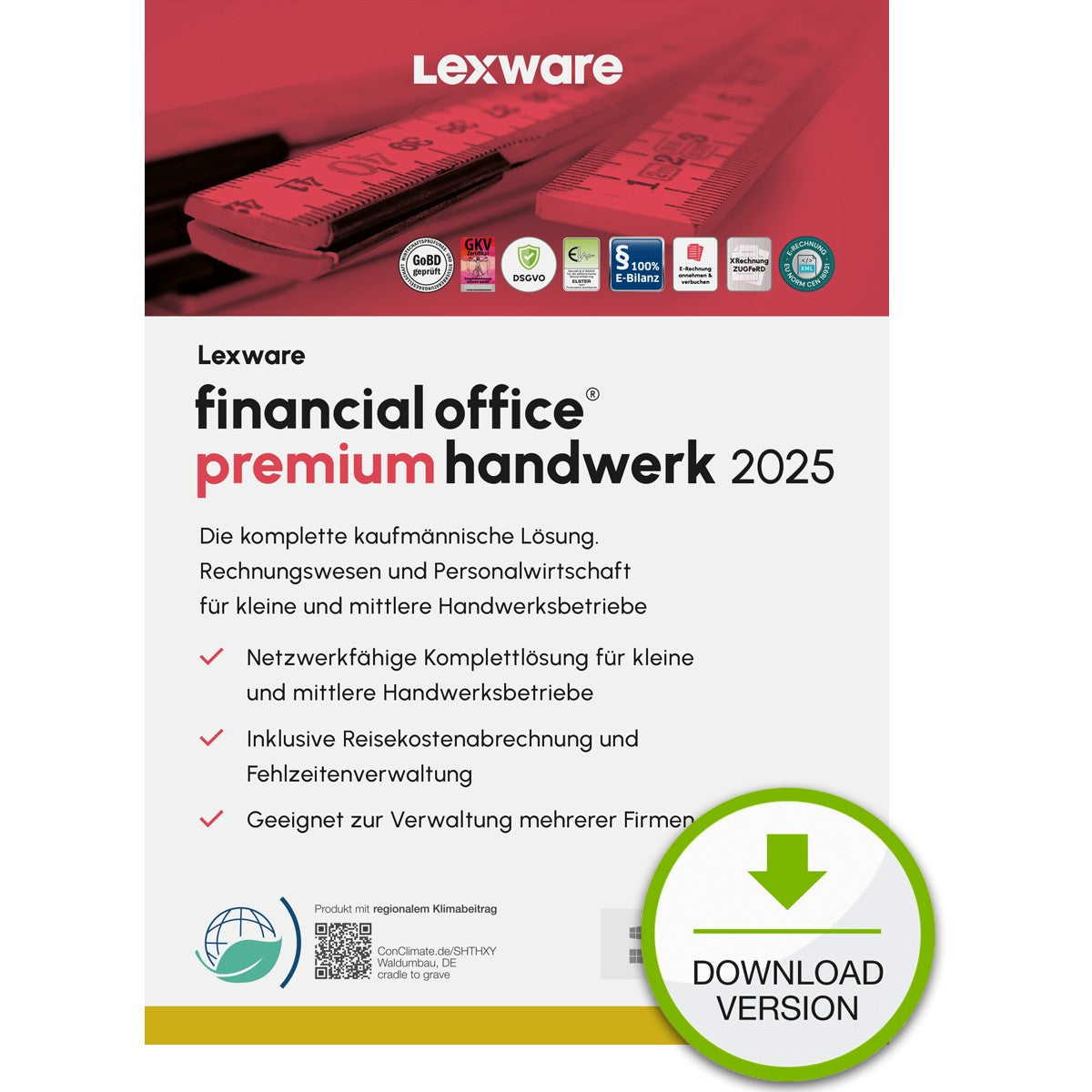 Lexware Financial Office Premium handwerk 2025 - 1 Device. ABO - ESD -DownloadESD
