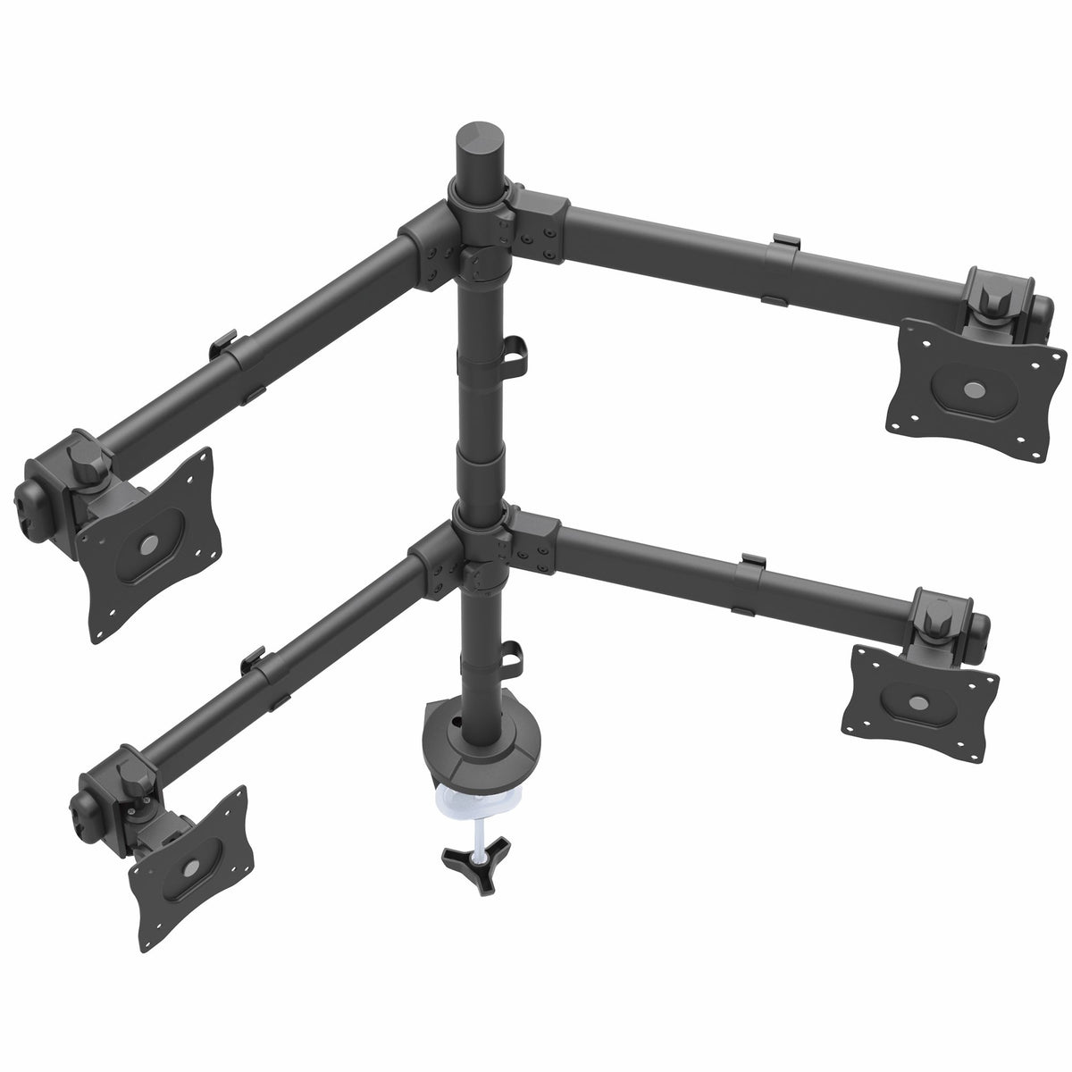StarTech.com Tisch Monitorhalterung für vier Monitore - Monitorarm für 4 VESA Monitore(2x2) bis zu 27"(je 8kg) - Gelenkig, höhenverstellbar, Neig/Schwenk/Drehfunktion - Klemme/Durchführung