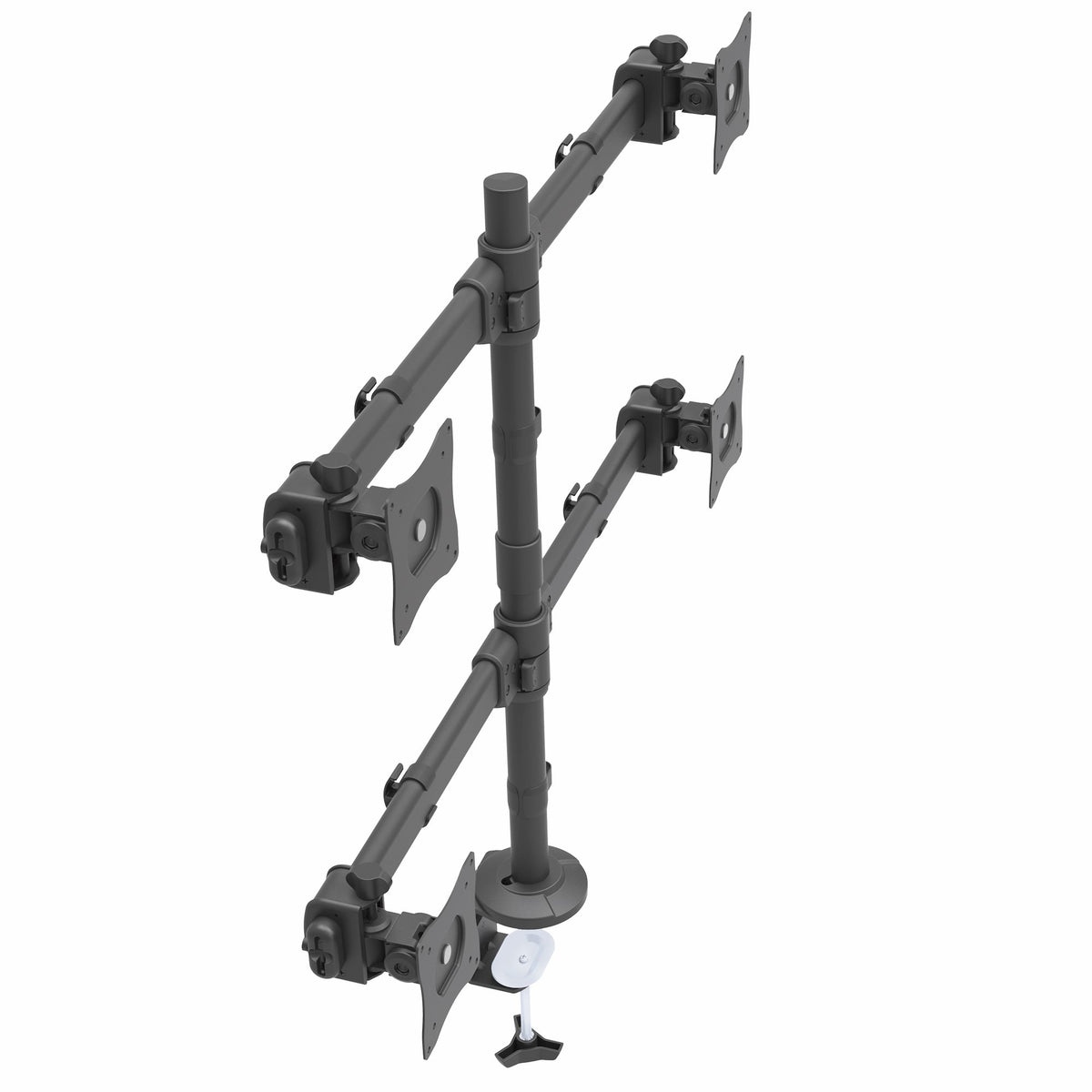 StarTech.com Tisch Monitorhalterung für vier Monitore - Monitorarm für 4 VESA Monitore(2x2) bis zu 27"(je 8kg) - Gelenkig, höhenverstellbar, Neig/Schwenk/Drehfunktion - Klemme/Durchführung