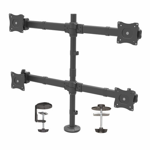 StarTech STARTECH.COM Quad Monitor Mount Articulating Clamp or Grommet Monitors up to 24in VESA 4