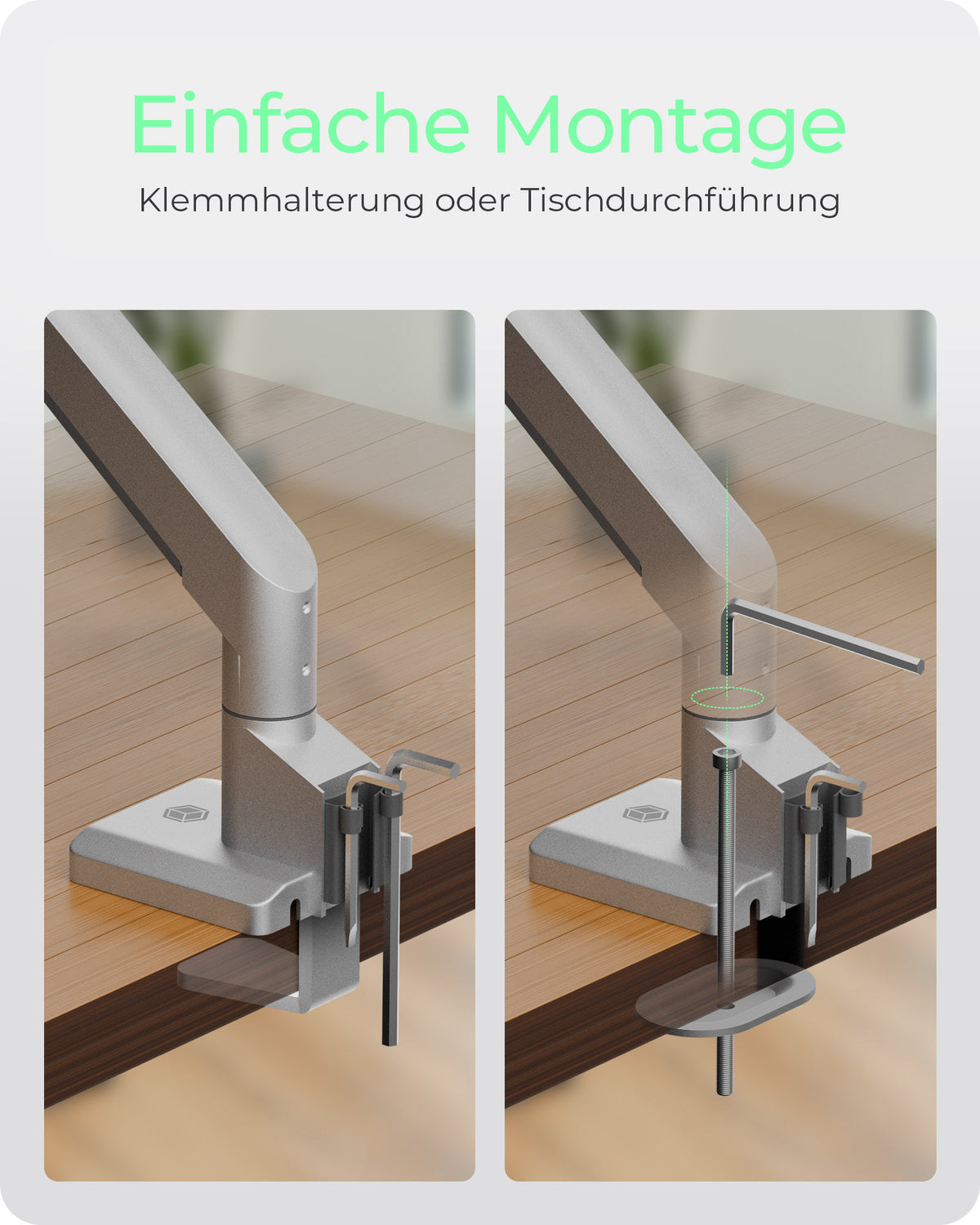 ICY BOX IB-MS523-T, Monitorständer mit Tischhalterung für einen Monitor bis zu 32" (81 cm)