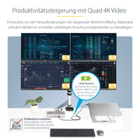 StarTech.com Universelle Thunderbolt 4 und USB4 Dockingstation, Quad-Display unter Windows, Dual-Display mit MacBook, HDMI DP-Dock mit 100W Ladung