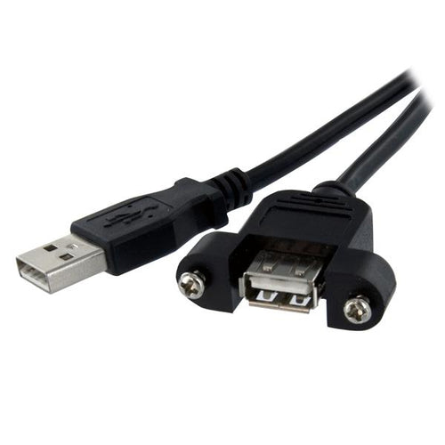 StarTech 1 ft Panel Mount USB Cable A to F/M