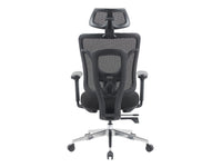 Equip 651054 Ergonomischer Bürostuhl, Nylon-Netzgewebe, 4D-Kopfstütze, 3D-Armlehnen, Synchronmechanik, Schwarz
