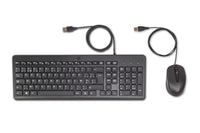 HP 150 Wired Mouse and Keyboard Tastatur Maus enthalten Heimbüro USB AZERTY Belgisch Schwarz