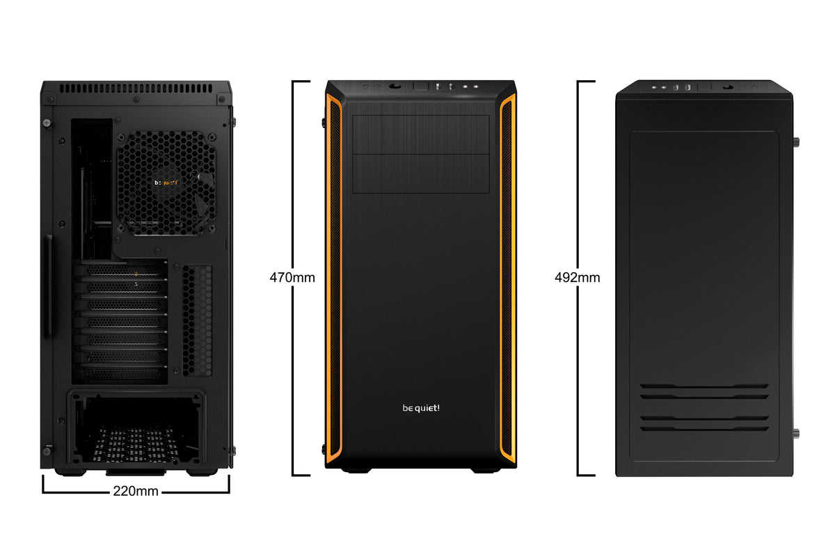 be quiet! Pure Base 600 Window Midi Tower Schwarz, Orange