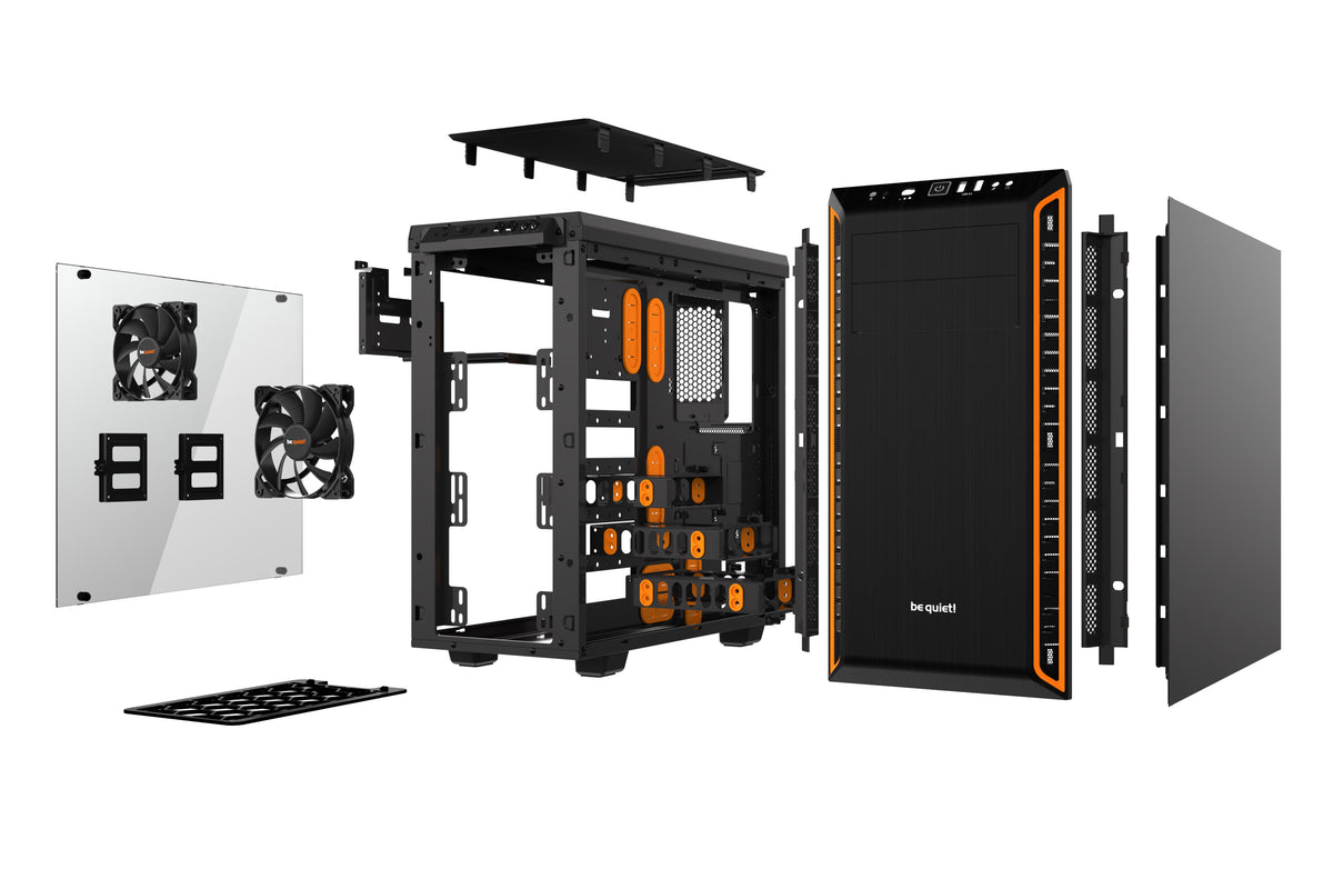 be quiet! Pure Base 600 Window Midi Tower Schwarz, Orange
