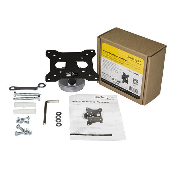 StarTech.com Wand Monitor Halterung - Fixiert - für VESA-Bildschirme von 13" bis 34" (15kg) - Wand Monitorarm - Aluminium - Schwarz & Silber