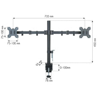 Techly ICA-LCD 382-D Flachbildschirm-Tischhalterung 68,6 cm (27") Tisch/Bank Schwarz