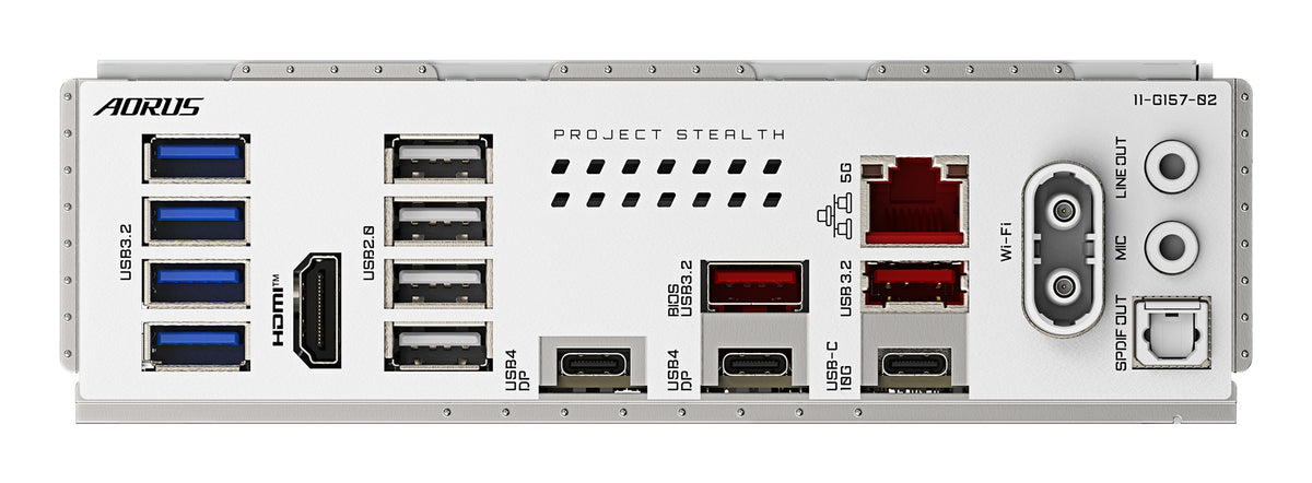 GIGABYTE X870 AORUS STEALTH ICE Mainboard – Unterstützt AMD Ryzen 9000 CPUs, digitales 16+2+2 Phasen VRM, bis zu 8200 MHz DDR5 (OC), 2 x PCIe 5.0 + 2 x PCIe 4.0, Wi-Fi 7, 5 GbE LAN, USB 4