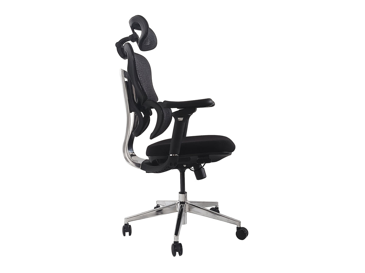 Equip Ergonomischer Premium-Bürostuhl mit Kopfstütze und Armlehnen, Schwarz