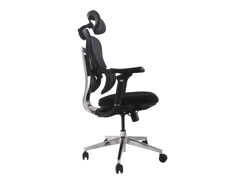 Equip Ergonomischer Premium-Bürostuhl mit Kopfstütze und Armlehnen, Schwarz