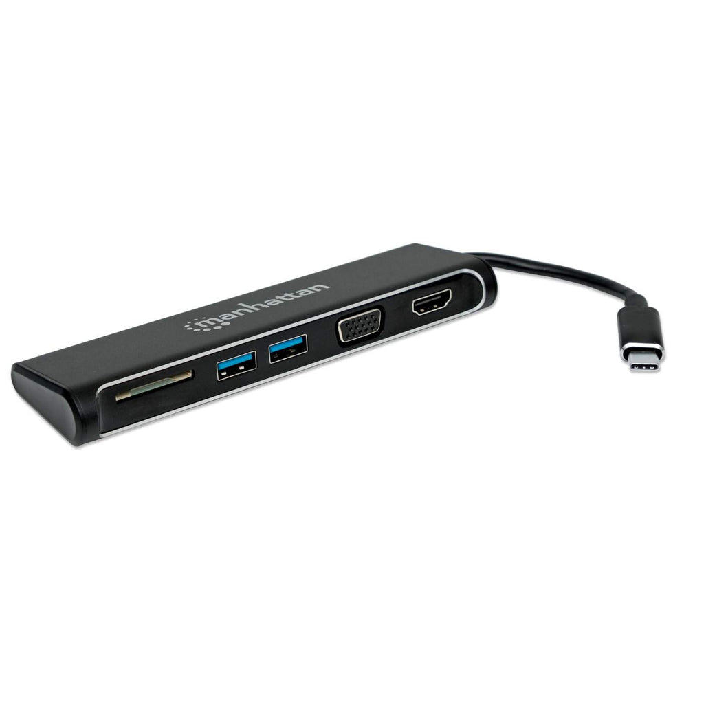 Manhattan 152631 laptop-dockingstation & portreplikator Kabelgebunden USB 3.2 Gen 1 (3.1 Gen 1) Type-C Schwarz