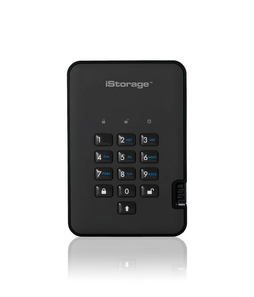 iStorage diskAshur2 256-bit 5TB USB 3.2 secure encrypted hard drive - Black IS-DA2-256-5000-B