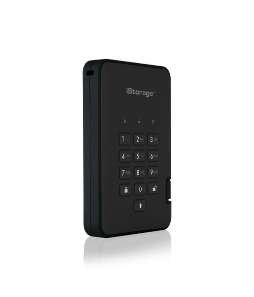 iStorage diskAshur2 256-bit 256GB USB 3.2 secure encrypted solid-state drive - Blue IS-DA2-256-SSD-256-BE