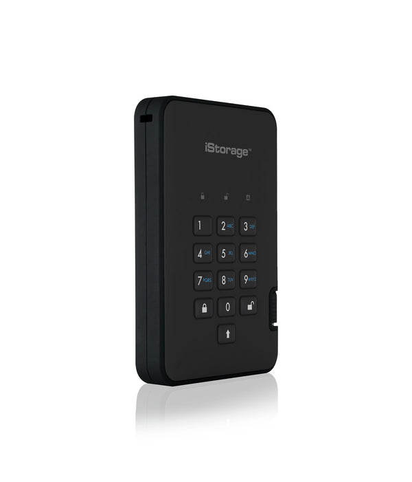 iStorage diskAshur2 256-bit 256GB USB 3.2 secure encrypted solid-state drive - Blue IS-DA2-256-SSD-256-BE