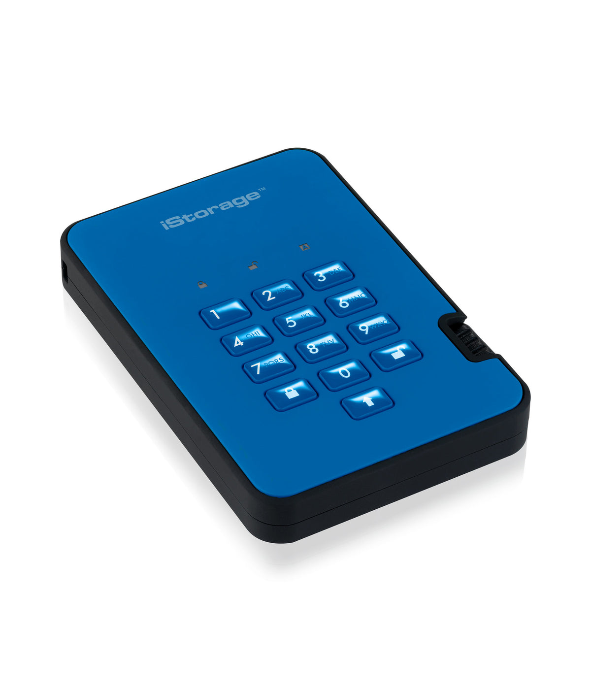 iStorage diskAshur2 256-bit 5TB USB 3.2 secure encrypted hard drive - Blue IS-DA2-256-5000-BE