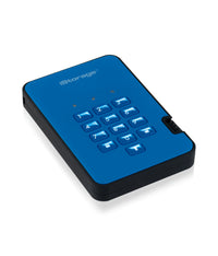 iStorage diskAshur2 256-bit 5TB USB 3.2 secure encrypted hard drive - Blue IS-DA2-256-5000-BE
