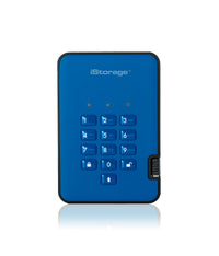 iStorage diskAshur2 256-bit 5TB USB 3.2 secure encrypted hard drive - Blue IS-DA2-256-5000-BE