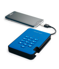 iStorage diskAshur2 256-bit 5TB USB 3.2 secure encrypted hard drive - Blue IS-DA2-256-5000-BE
