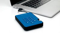 iStorage diskAshur2 256-bit 5TB USB 3.2 secure encrypted hard drive - Blue IS-DA2-256-5000-BE