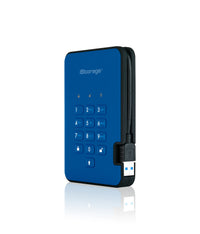 iStorage diskAshur2 256-bit 5TB USB 3.2 secure encrypted hard drive - Blue IS-DA2-256-5000-BE