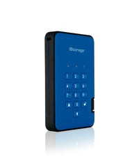 iStorage diskAshur2 256-bit 5TB USB 3.2 secure encrypted hard drive - Blue IS-DA2-256-5000-BE