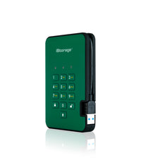 iStorage diskAshur2 256-bit 5TB USB 3.2 secure encrypted hard drive - Green IS-DA2-256-5000-GN