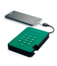 iStorage diskAshur2 256-bit 256GB USB 3.2 secure encrypted solid-state drive - Red IS-DA2-256-SSD-256-R