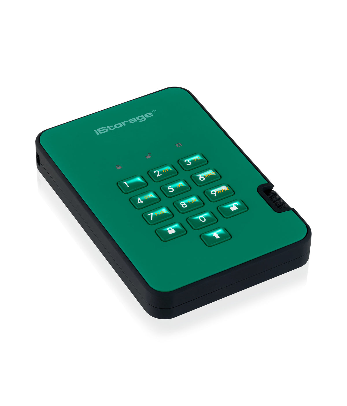 iStorage diskAshur2 256-bit 5TB USB 3.2 secure encrypted hard drive - Green IS-DA2-256-5000-GN