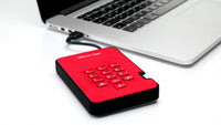 iStorage diskAshur2 256-bit 512GB USB 3.2 secure encrypted solid-state drive - Black IS-DA2-256-SSD-512-B