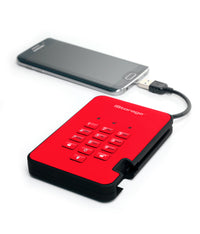 iStorage diskAshur2 256-bit 512GB USB 3.2 secure encrypted solid-state drive - Black IS-DA2-256-SSD-512-B