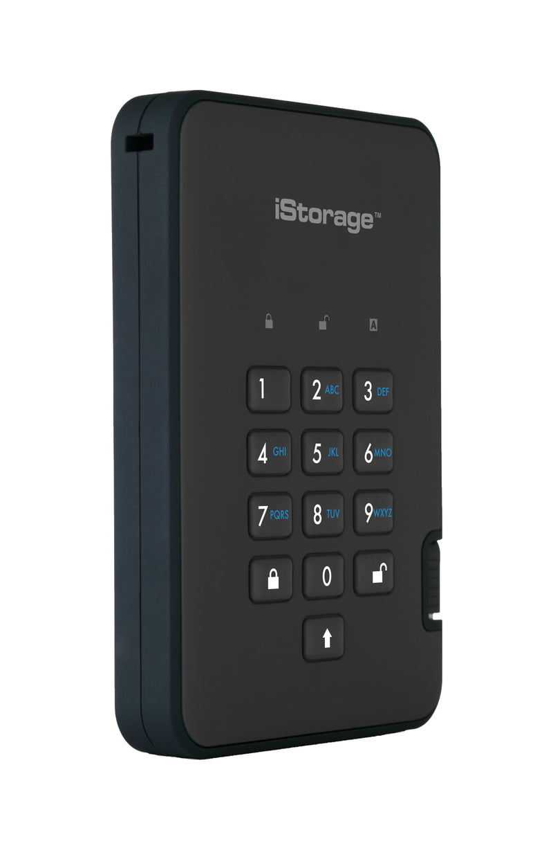 iStorage diskAshur2 256-bit 2TB USB 3.2 secure encrypted solid-state drive - Black IS-DA2-256-SSD-2000-B