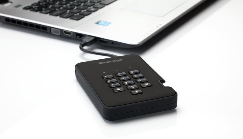 iStorage diskAshur2 256-bit 2TB USB 3.2 secure encrypted solid-state drive - Black IS-DA2-256-SSD-2000-B