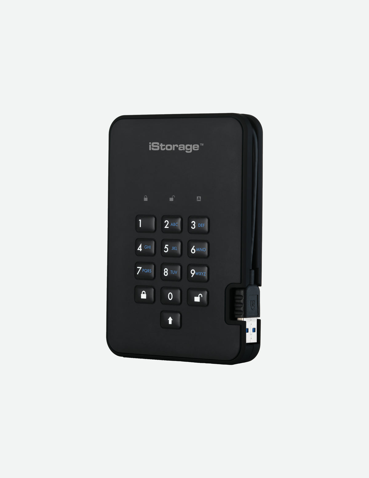 iStorage diskAshur2 256-bit 2TB USB 3.2 secure encrypted solid-state drive - Black IS-DA2-256-SSD-2000-B