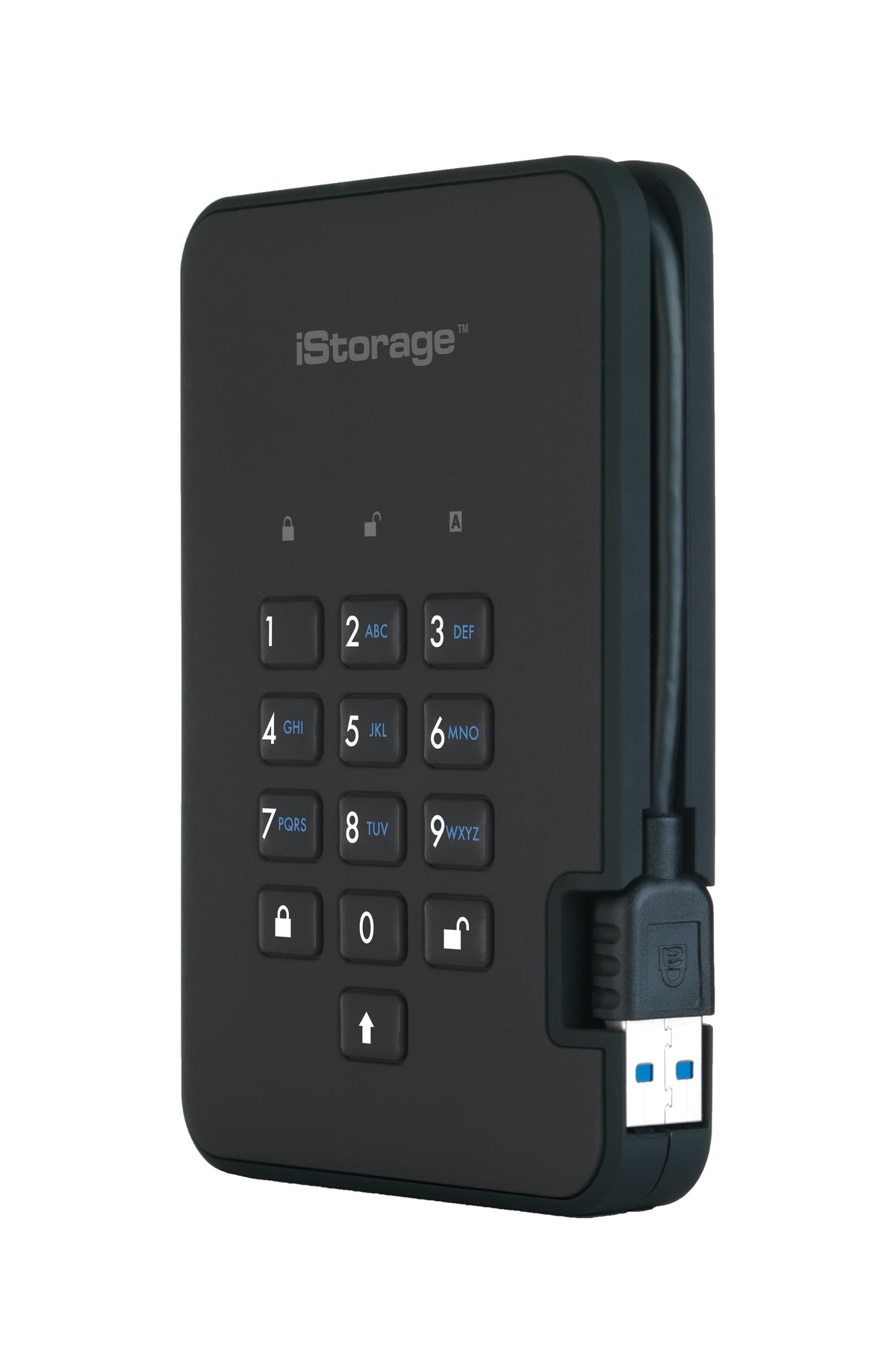 iStorage diskAshur2 256-bit 2TB USB 3.2 secure encrypted solid-state drive - Black IS-DA2-256-SSD-2000-B