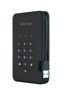 iStorage diskAshur2 256-bit 2TB USB 3.2 secure encrypted solid-state drive - Black IS-DA2-256-SSD-2000-B