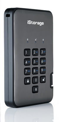 iStorage diskAshur PRO2 256-bit 256GB USB 3.2 secure encrypted solid-state drive IS-DAP2-256-SSD-256-C-G