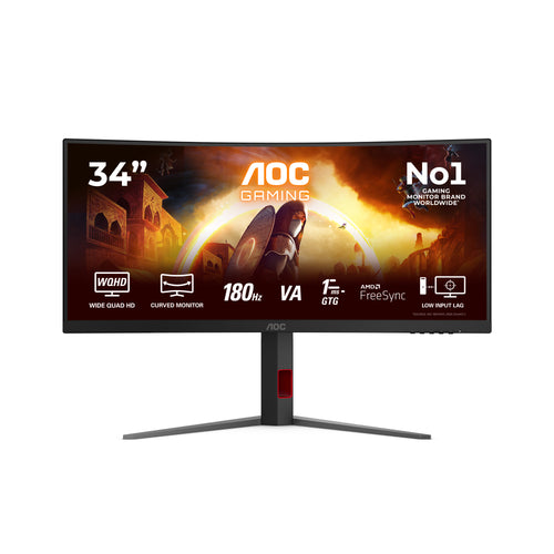 AOC G4 CU34G4 Computerbildschirm 86,4 cm (34") 3440 x 1440 Pixel Wide Quad HD LED Schwarz, Rot