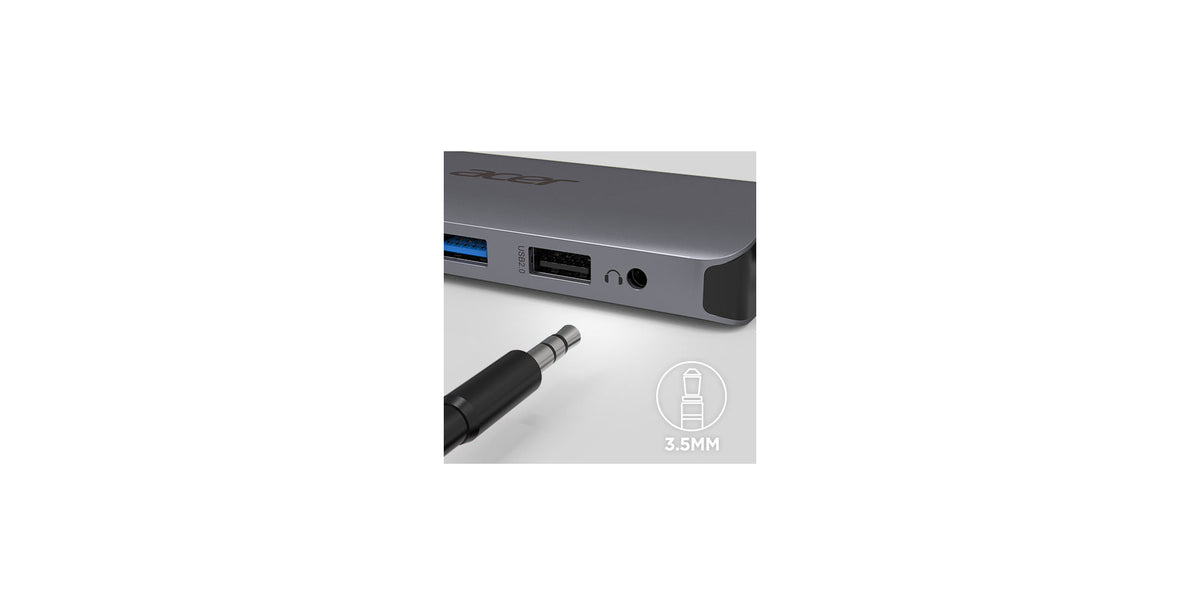 Acer 12-in-1 Type-C Dongle Kabelgebunden USB 3.2 Gen 1 (3.1 Gen 1) Type-C Silber