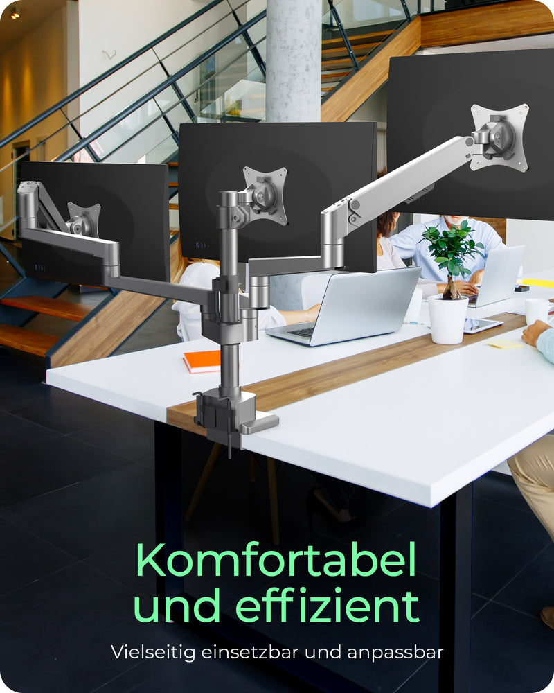 ICY BOX IB-MS525-T, Monitorständer mit Tischhalterung für drei Monitore bis zu 30" (76 cm)