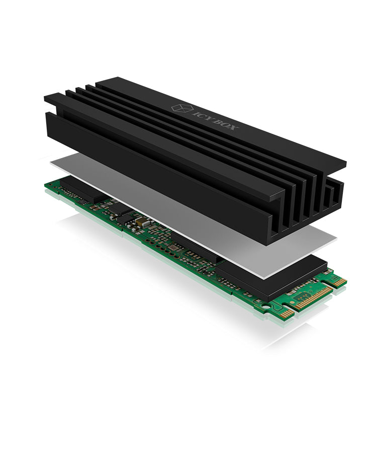 ICY BOX IB-M2HS-70, Kühlkörperset für M.2 2280 SSD, Aluminium, 10 mm dick